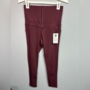 Women's High-Waisted Burgundy Leggings